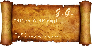 Güns Gyöngyi névjegykártya